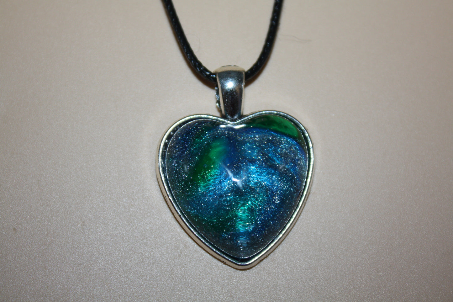 Blue Heart Plata Pendant