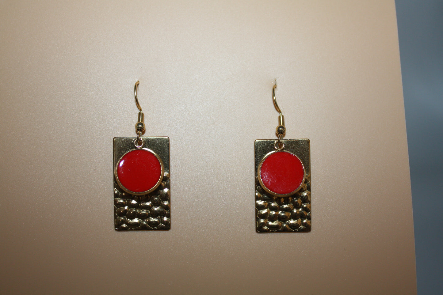 Mirage Earrings Candy Apple Red Rectangular