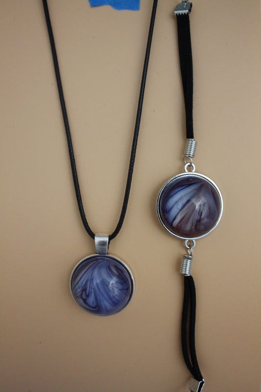 Mountain Lake Necklace and Bracelet Set
