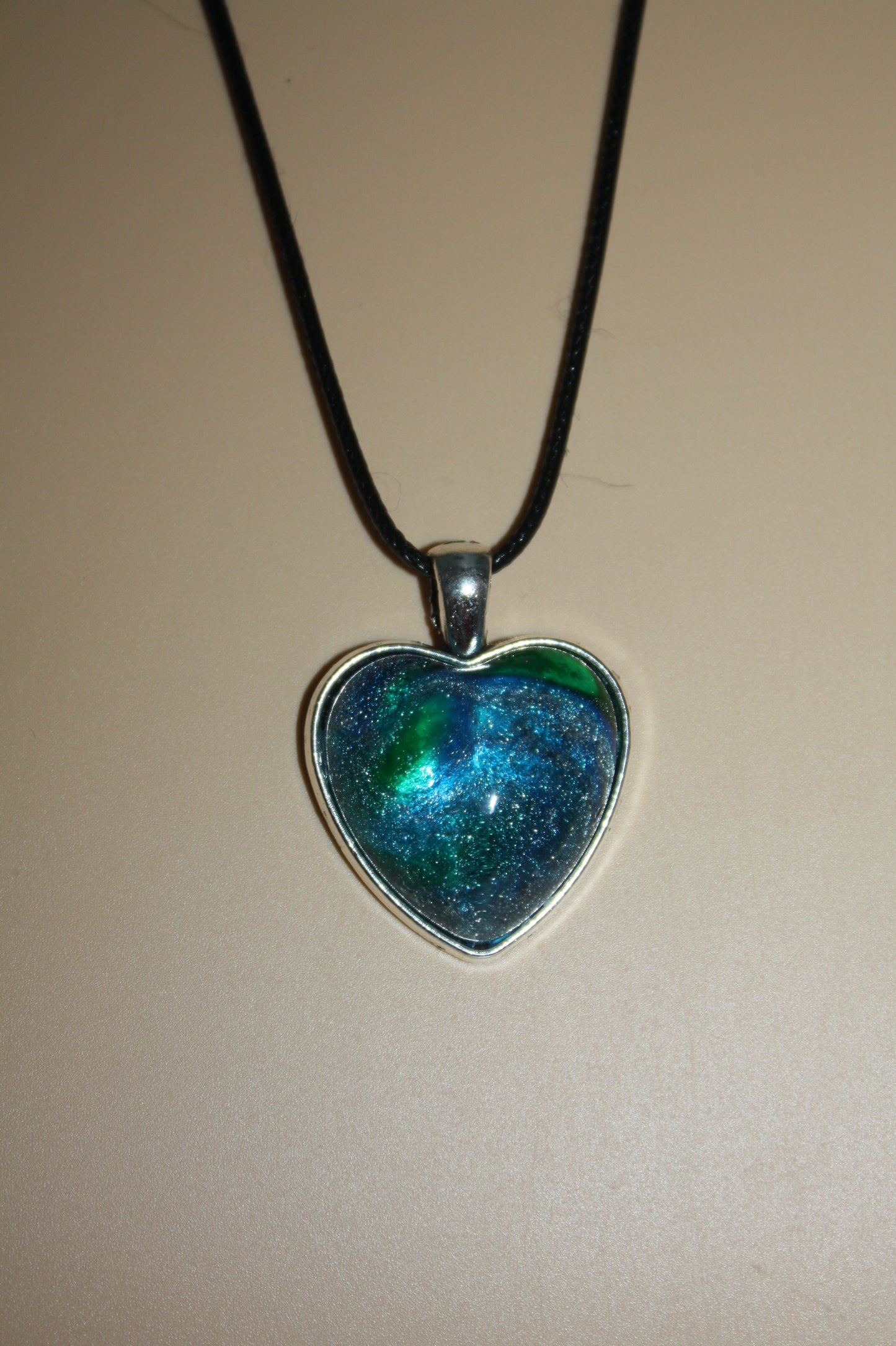 Blue Heart Plata Pendant