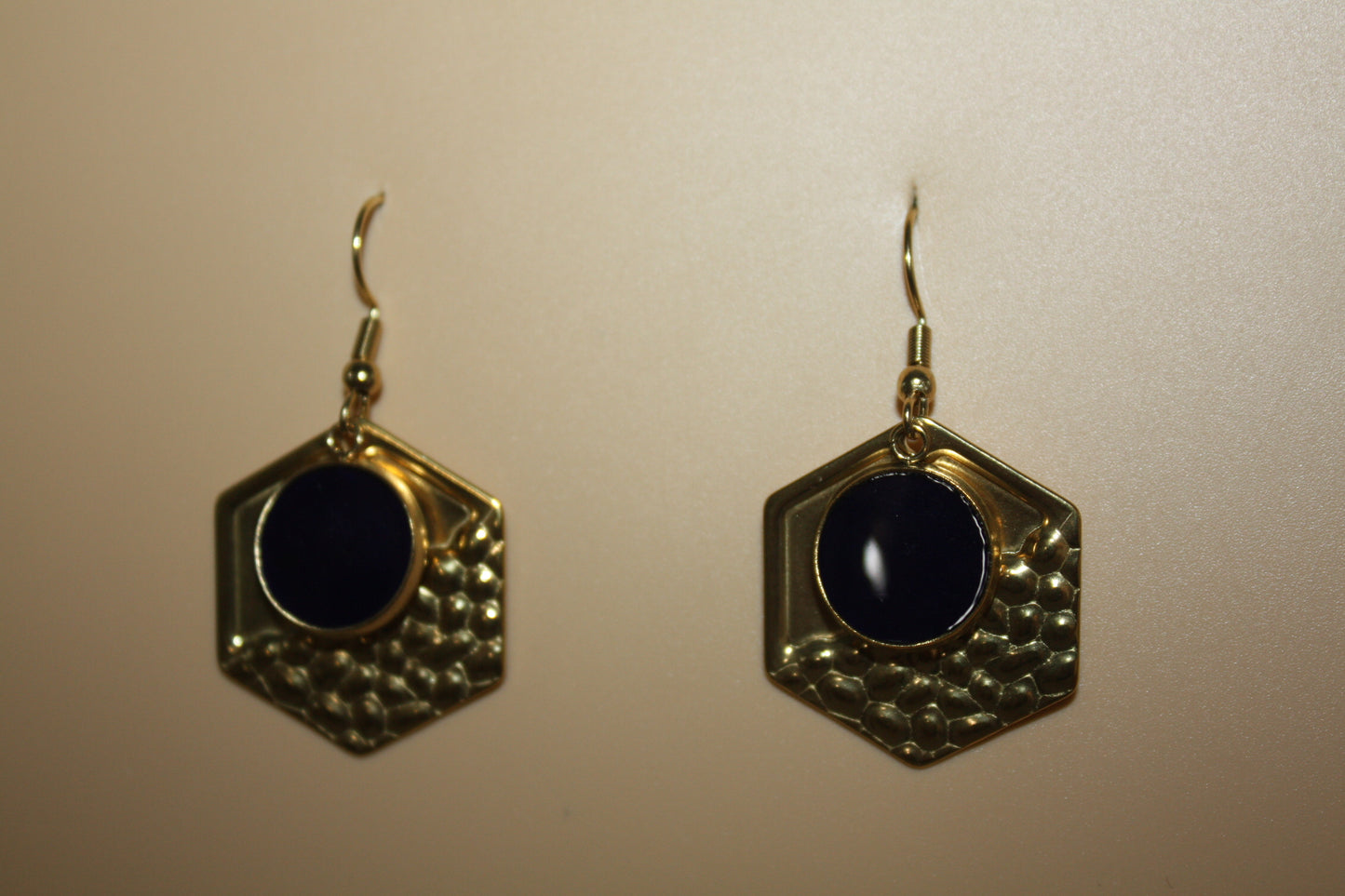 Mirage Earrings Deep Blue Hexagons