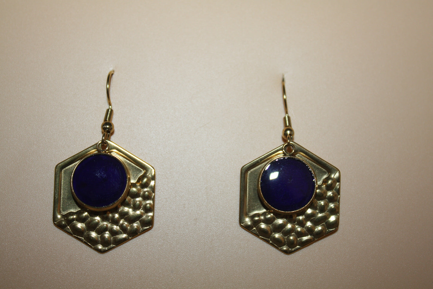 Mirage Earrings Deep Blue Hexagons
